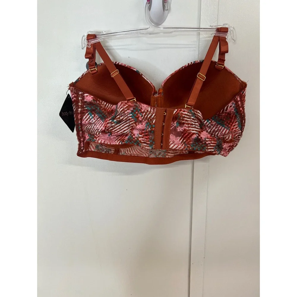 Body Frosting Pink Rust Lace Bra 44C & Panty 2X Set BR-34247X